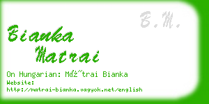 bianka matrai business card